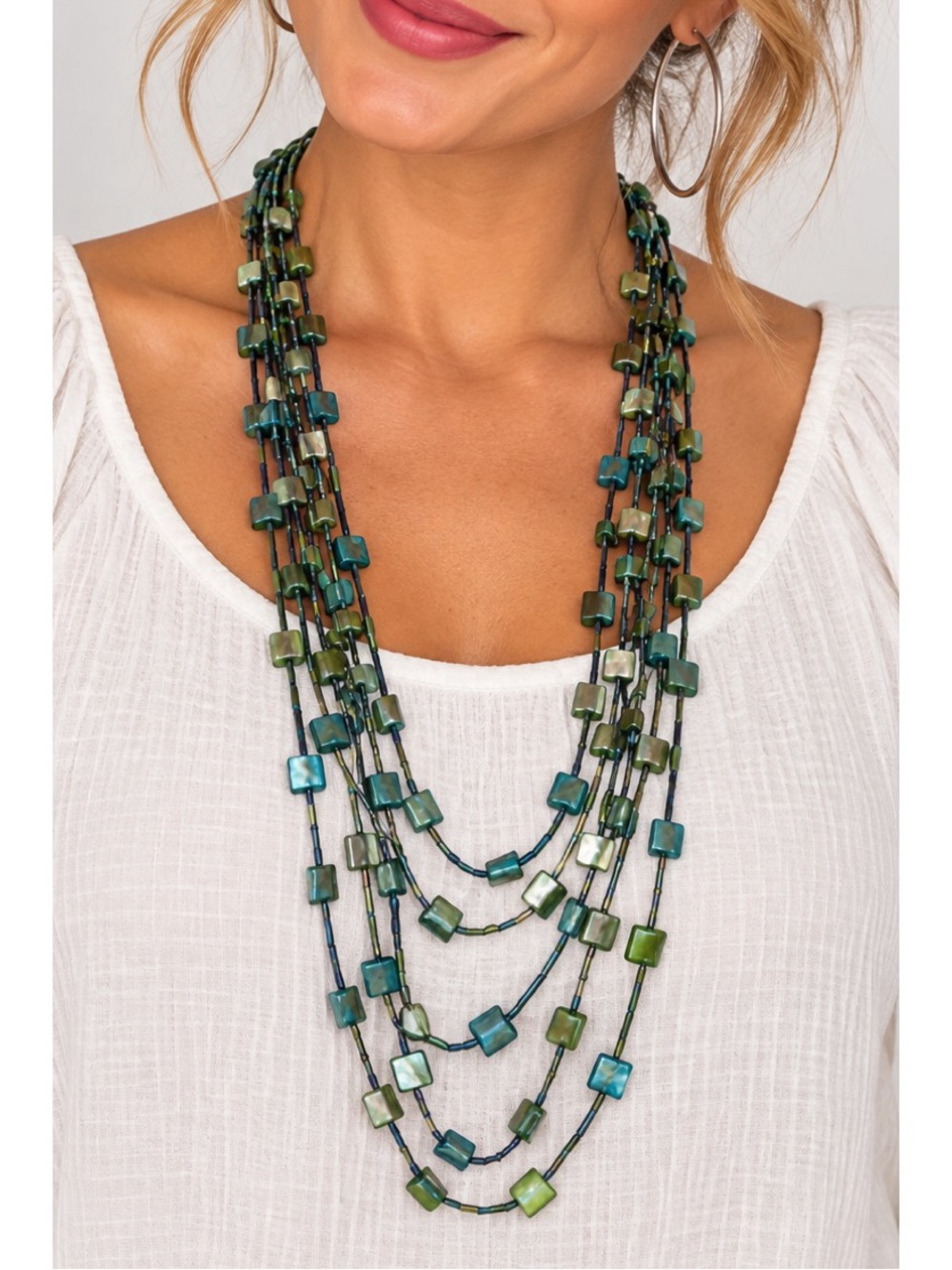 Vintage Boho Multi-Strand Beaded Necklace